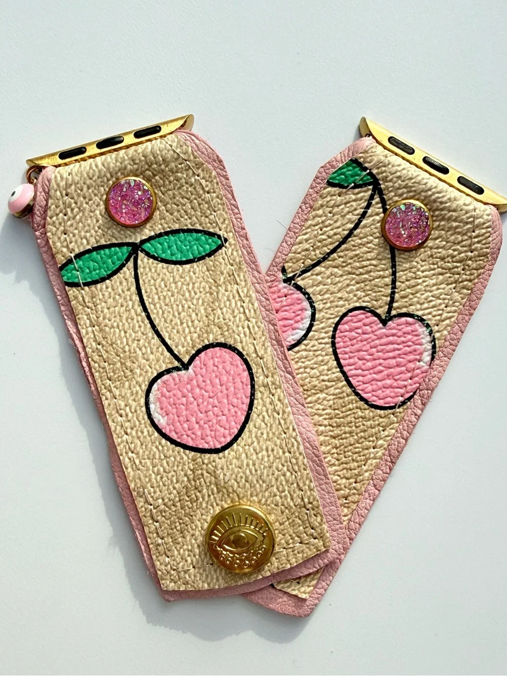 Watch Me‎ Creations Authentic Upcycled Coach Cherries Jubilee Apple Watch Band